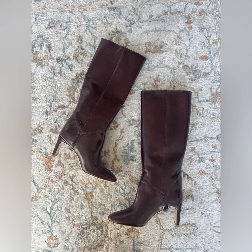REFORMATION Gaelle Knee High Boots in Ruby 8